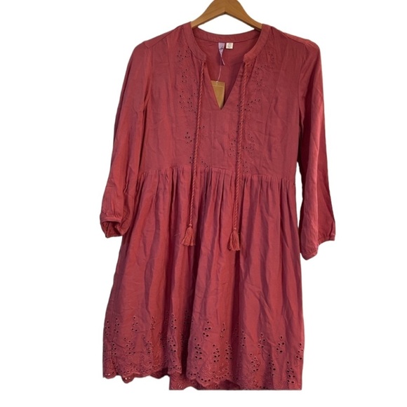 FRANCESCA’S Collection Dress Embroidered Tassel Pink Women’s size extra small - Picture 1 of 10